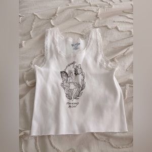 John Galt White Lace Tank